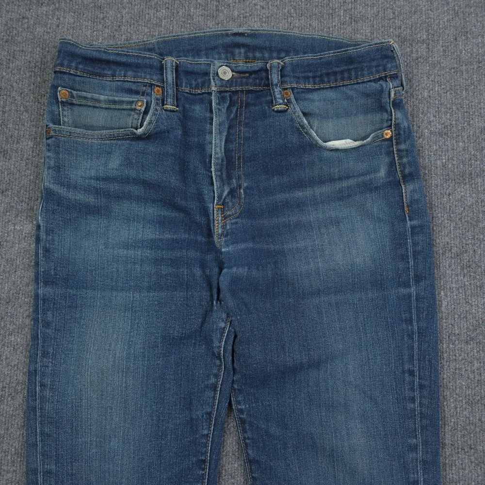 Levi 511 Jeans Mens W34 L34 Blue Slim Fit Denim High Rise Distressed Grunge